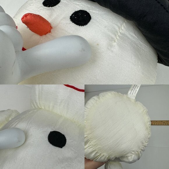 Vtg 90s Snowman Stuffed Plush Soft Puffy Nylon Material Holiday Christmas Winter - Picture 5 of 11